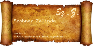 Szohner Zelinda névjegykártya